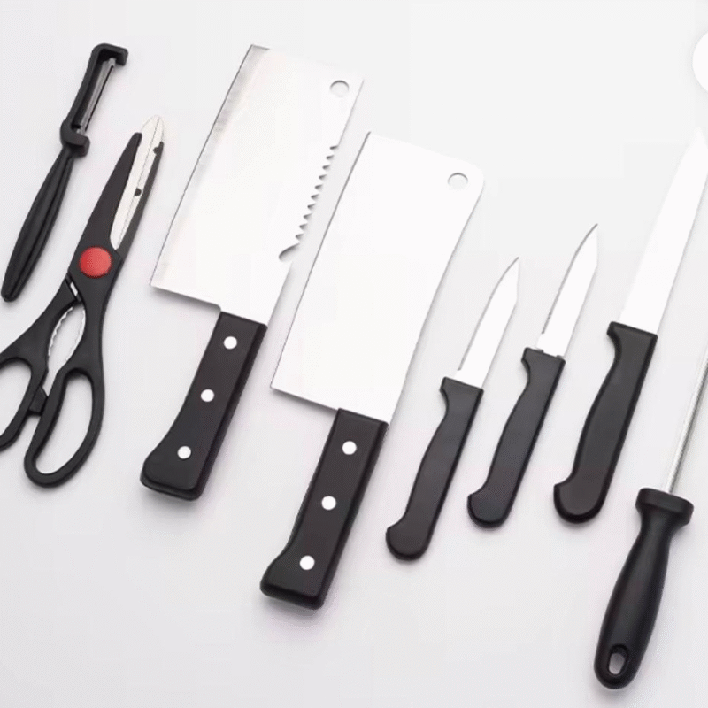 Multifunction 8-piece Stainless Steel Kitchen Knife Set with pp Handle