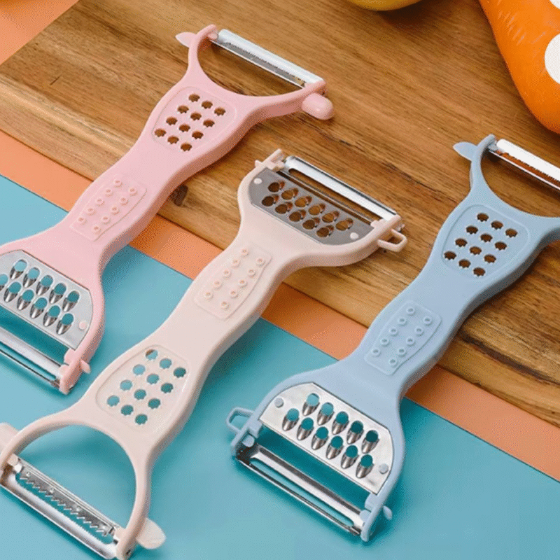 Multi-Functional Stainless Steel Fruit Peeler and Melon Grater Manual PP Plastic Kitchen Tool