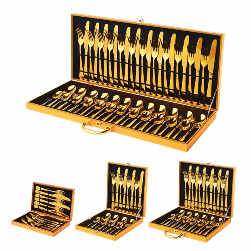 Gold Flatware Stainless Steel Tableware Cutlery Set Silverware Set Stainless Steel Flatware Cutlery Set